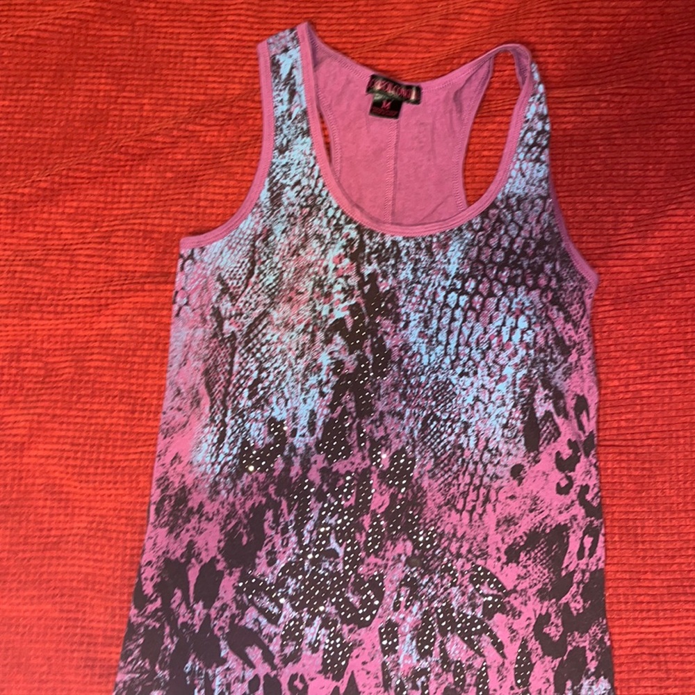Womens Rock nRoll CG racer back tank top.